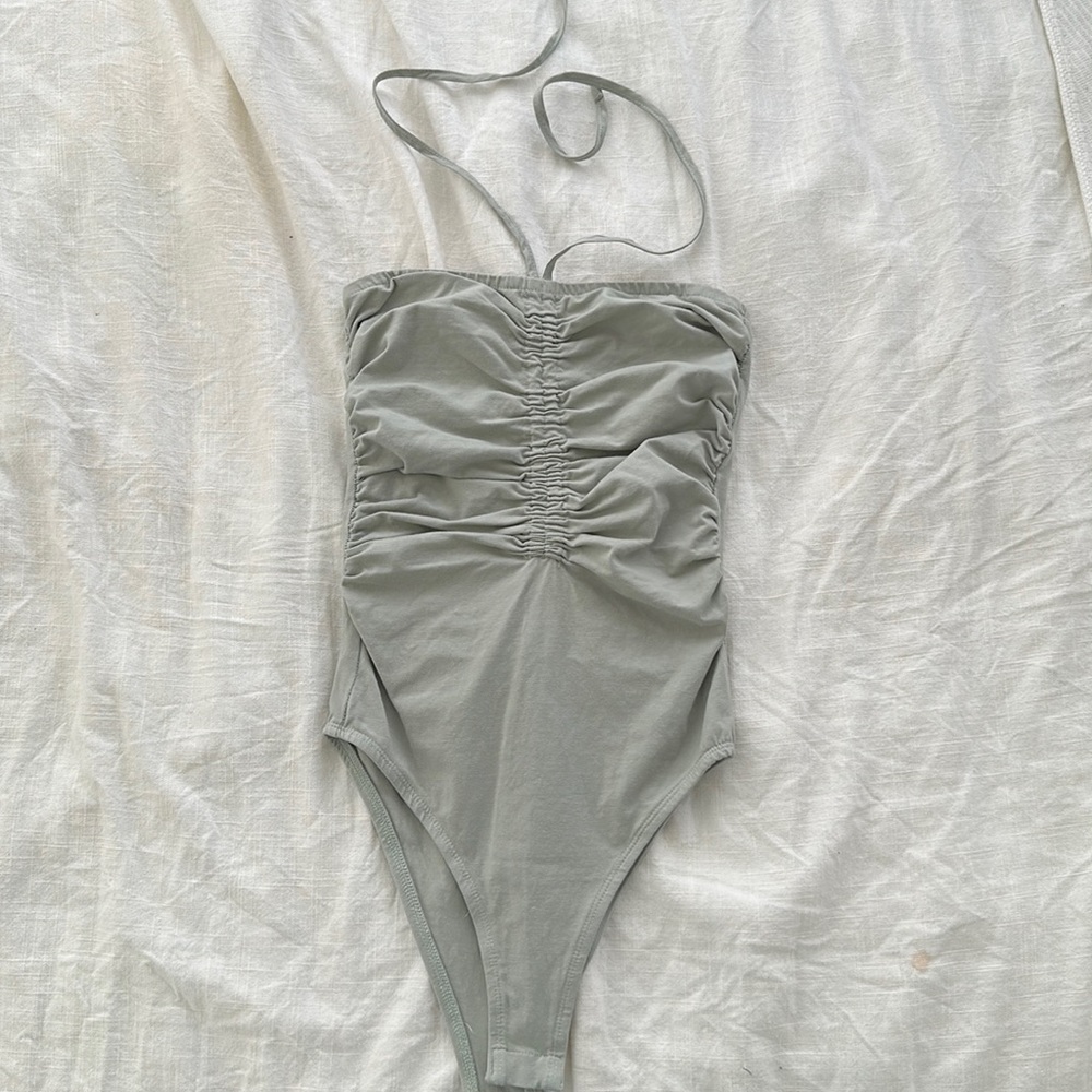 Light mint ruched bodysuit